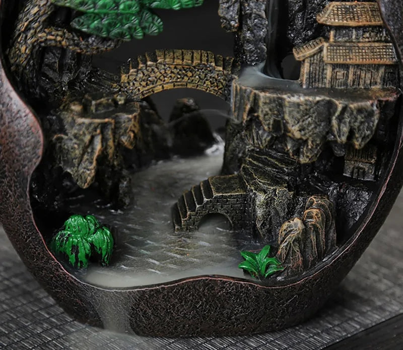 Mountain River Waterfall Incense Burner