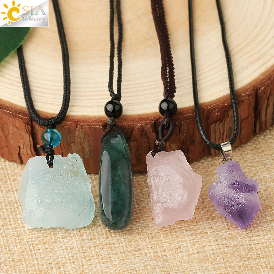 Irregular Natural Healing Stone Necklace Pendants