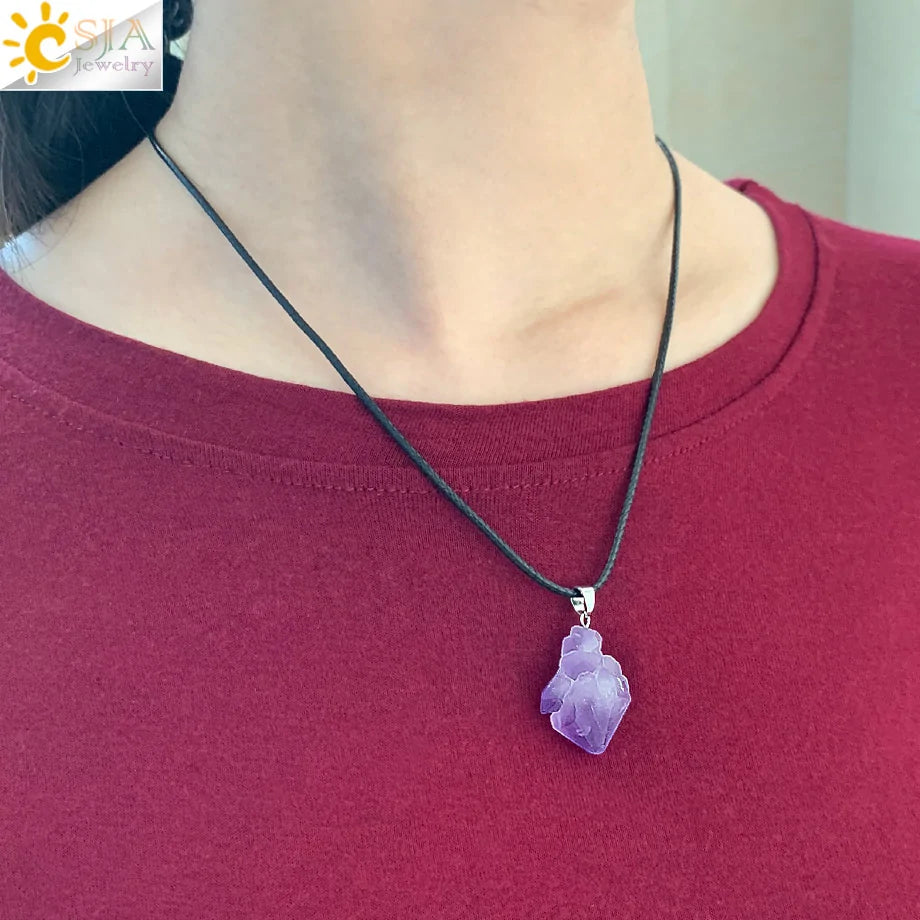 Irregular Natural Healing Stone Necklace Pendants