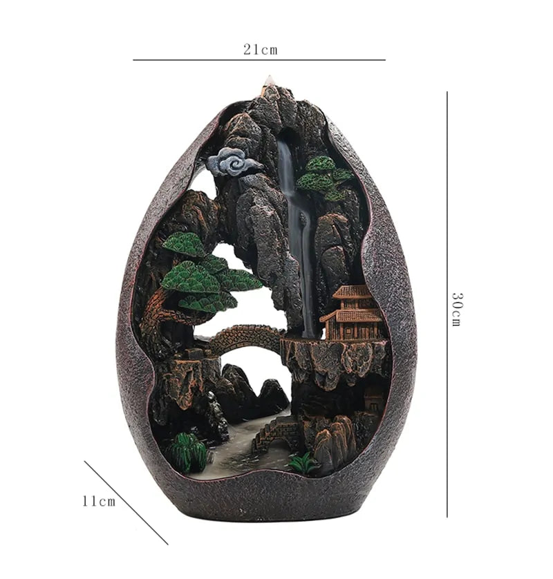 Mountain River Waterfall Incense Burner